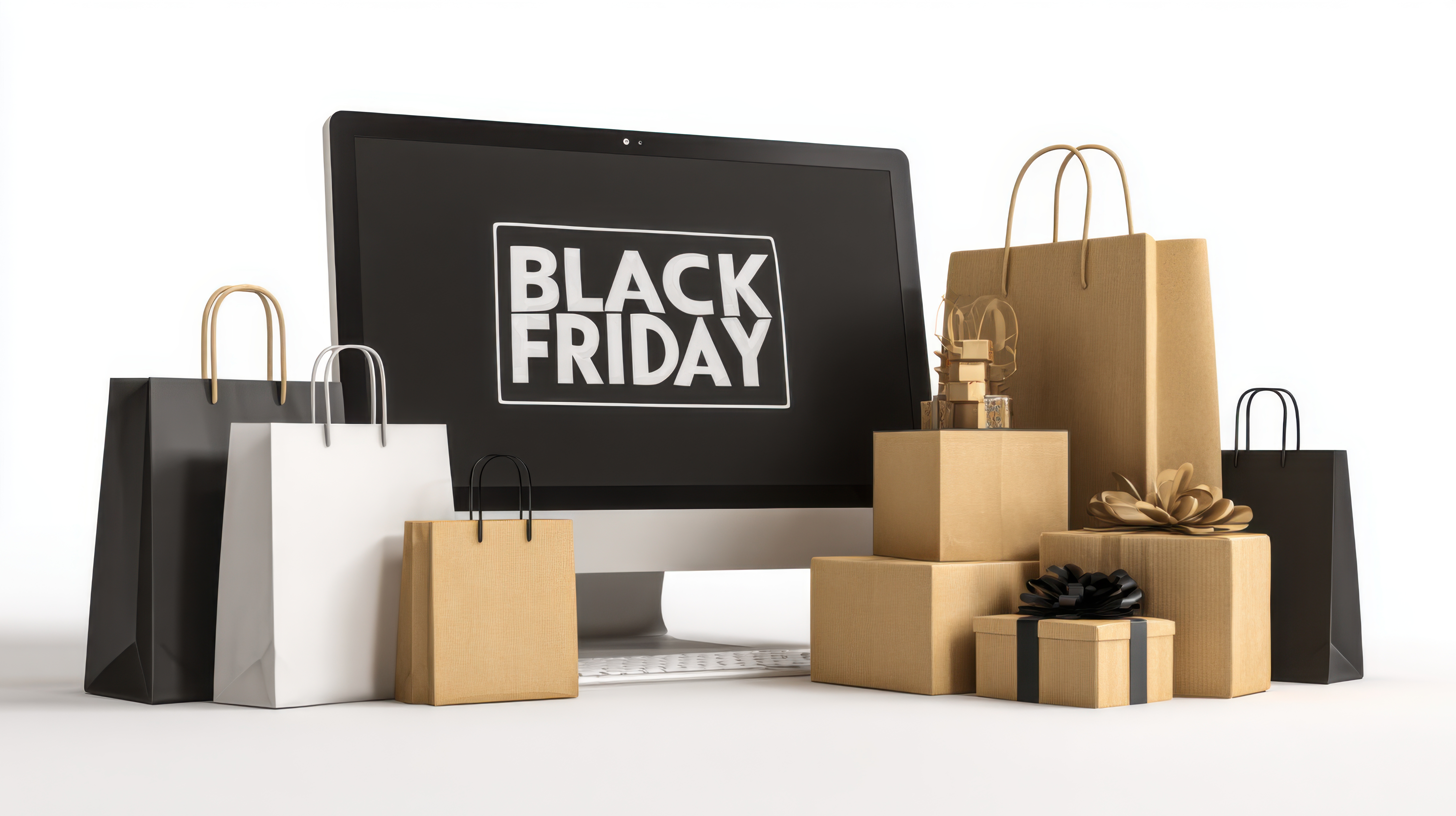 black friday computer gifts shopping bags